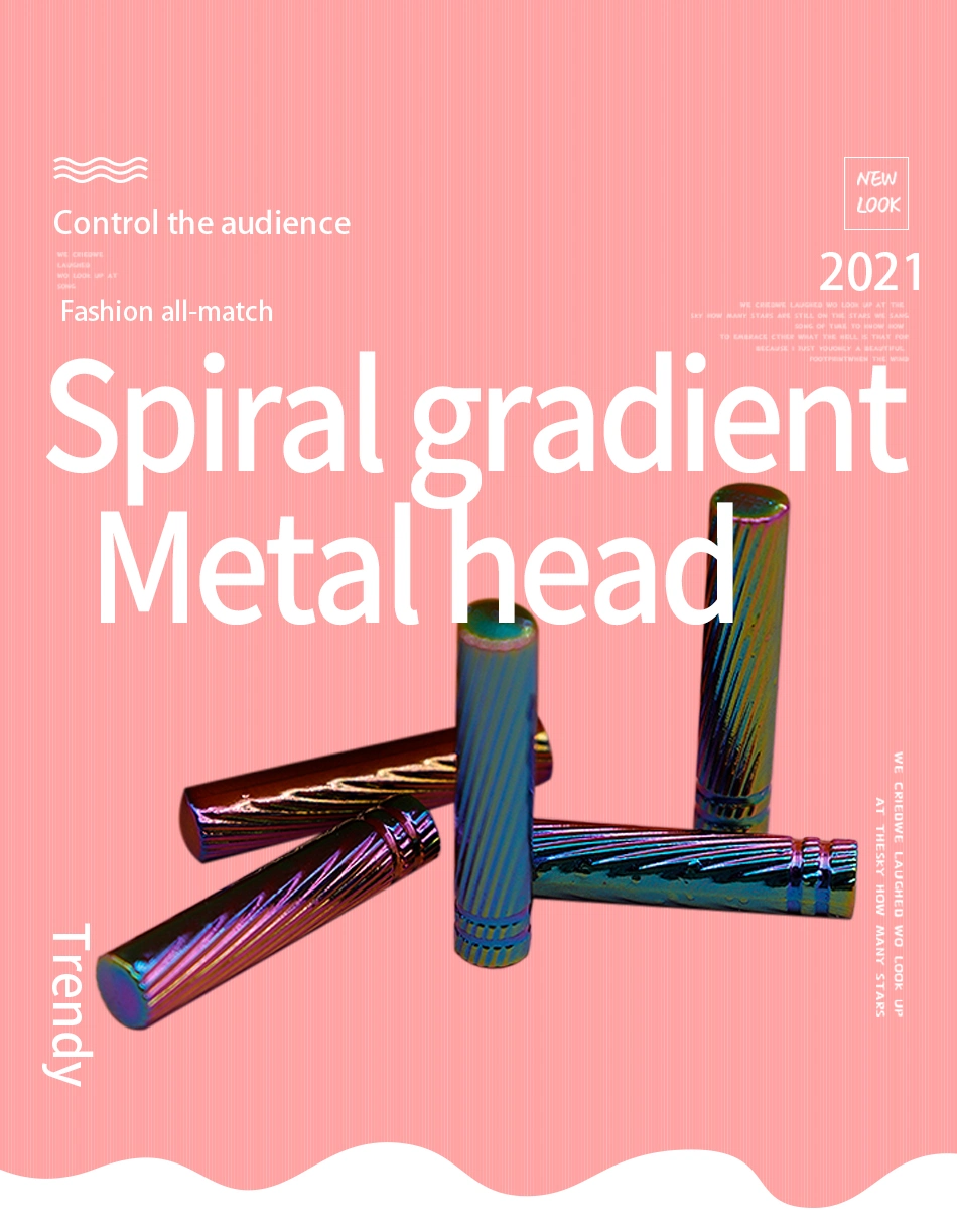 Weiou Manufacturer Metal Accessories Brass Metal Gradient Color Custom Drawstring Hoodie Lace Spiral Gradient Metal Head
