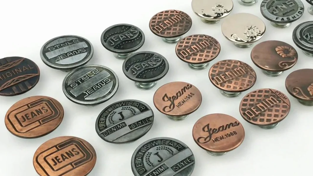 High Quality Classic 17mm Custom Logo Denim Metal Tack Jeans Button for Jeans