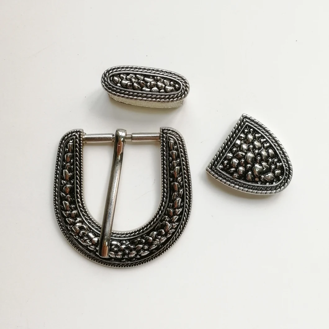 Vintage Pattern Pin Buckle Three Pieces Set for Belt