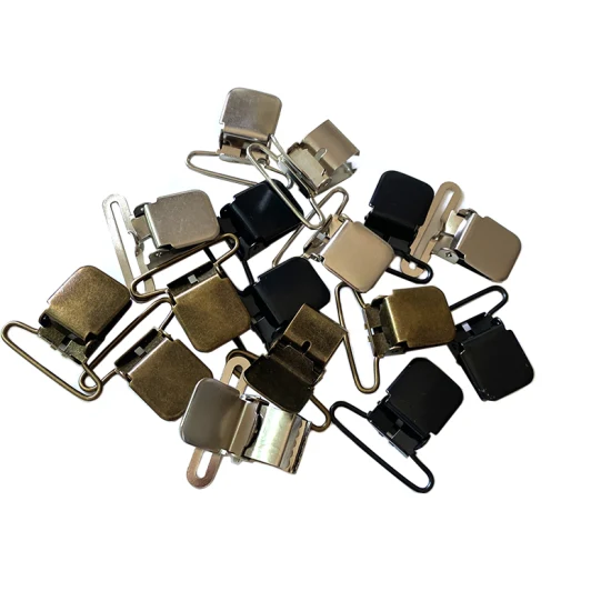 Hochwertige 25 mm schwarze Metalllegierungs-Hardware-Hosenträgerklammern, Bekleidungszubehör für Träger zum Selbermachen
